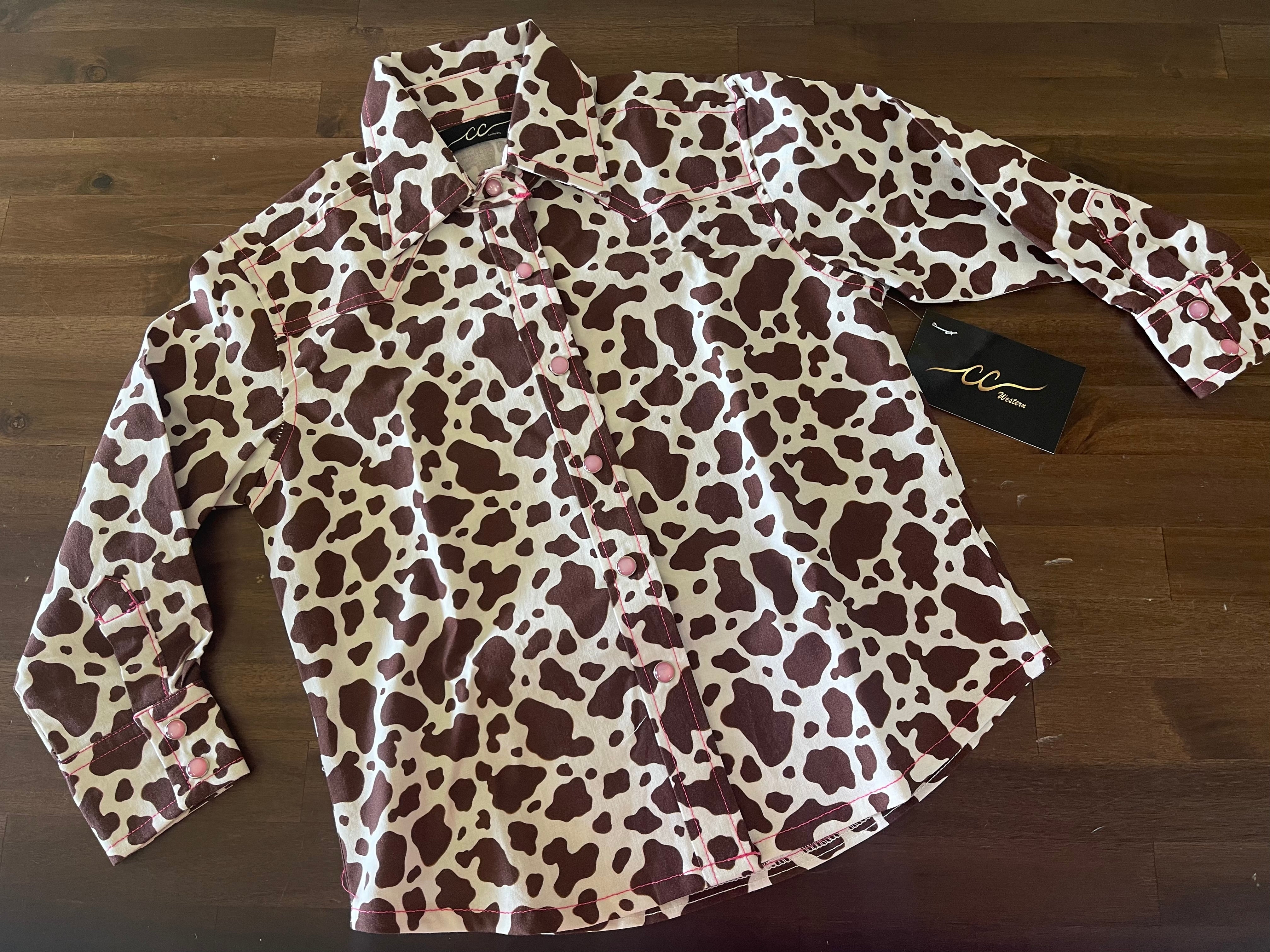 CC Western Cow Print Toddler Girl Shirt