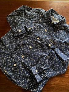 CC Western Toddler Boys Navy Blue Shirt